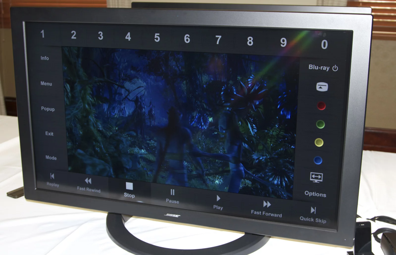 The Bose VideoWave's onscreen remote controls