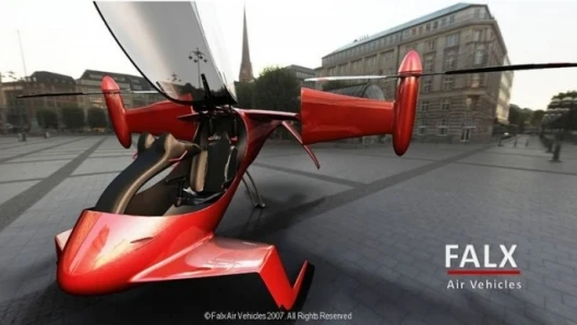 The falx hybrid-electric tilt-rotor concept in civilian trim.