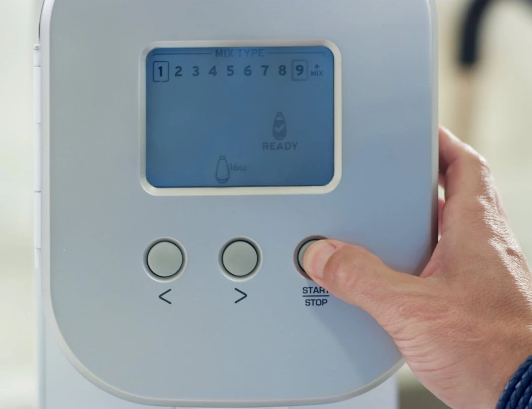 The simple interface allows users to select between the different settings