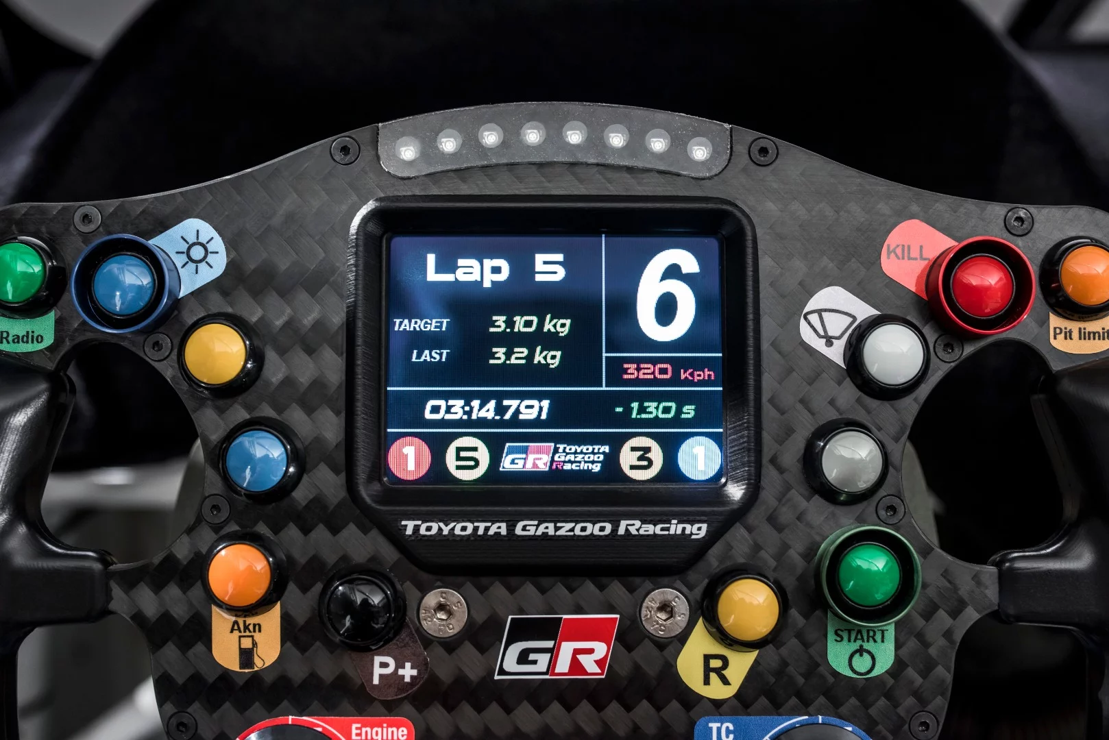 The driver's digital dashboard in the Toyota GR Supra Racing Concept can be configured to driver-specific needs