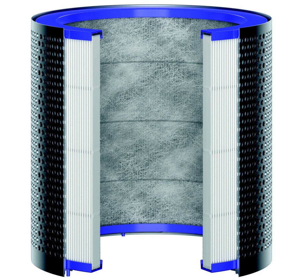 The filter in the Pure Cool uses borosilicate glass