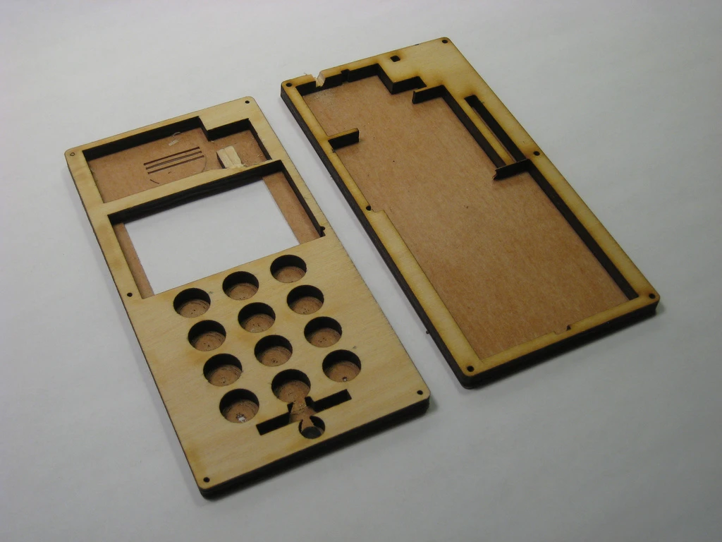 The DIY Cellphone's most eye-catching feature is the laser-cut plywood and veneer body (Photo: David Mellis)