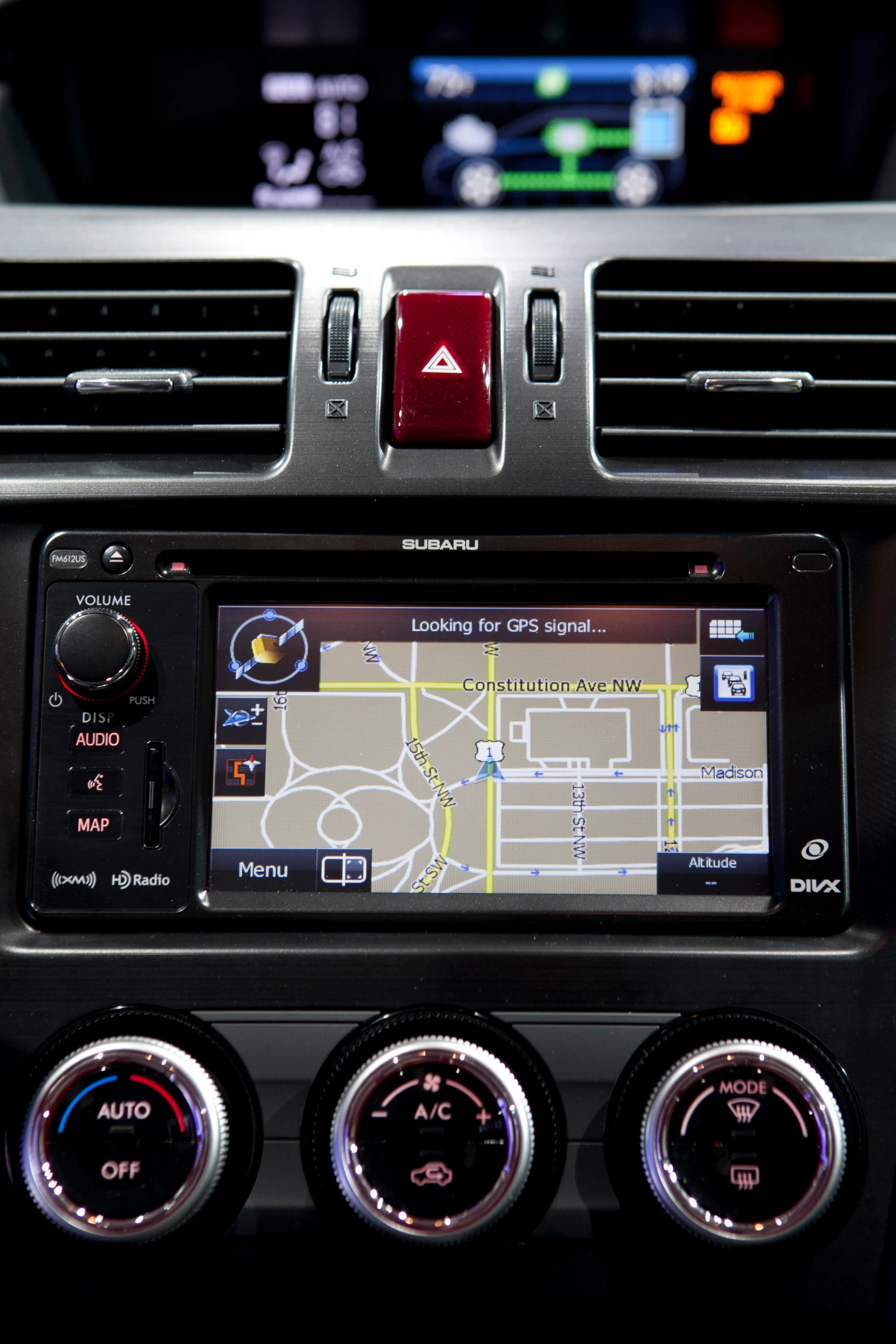 The XV Crosstrek Hybrid has a color infotainment system