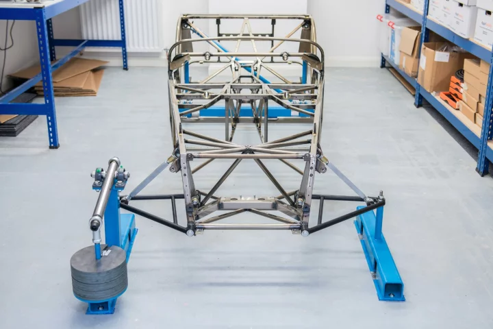 The prototype Caterham chassis, influenced by bicycle technology