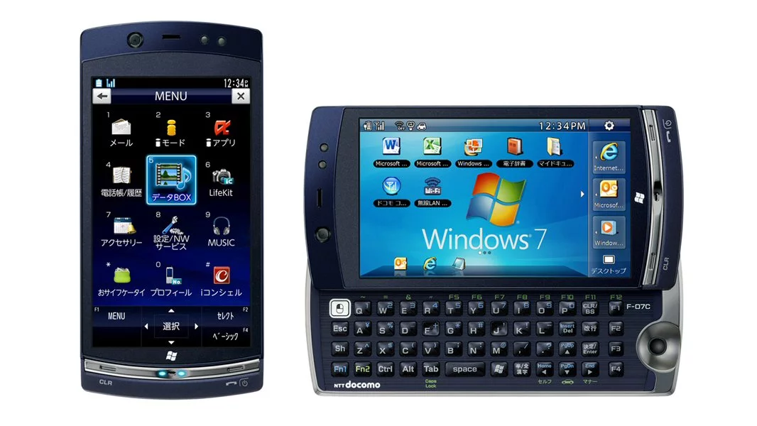 The Windows 7 F-07C mobile phone from Fujitsu - a smartphone mode and a PC mode in one device