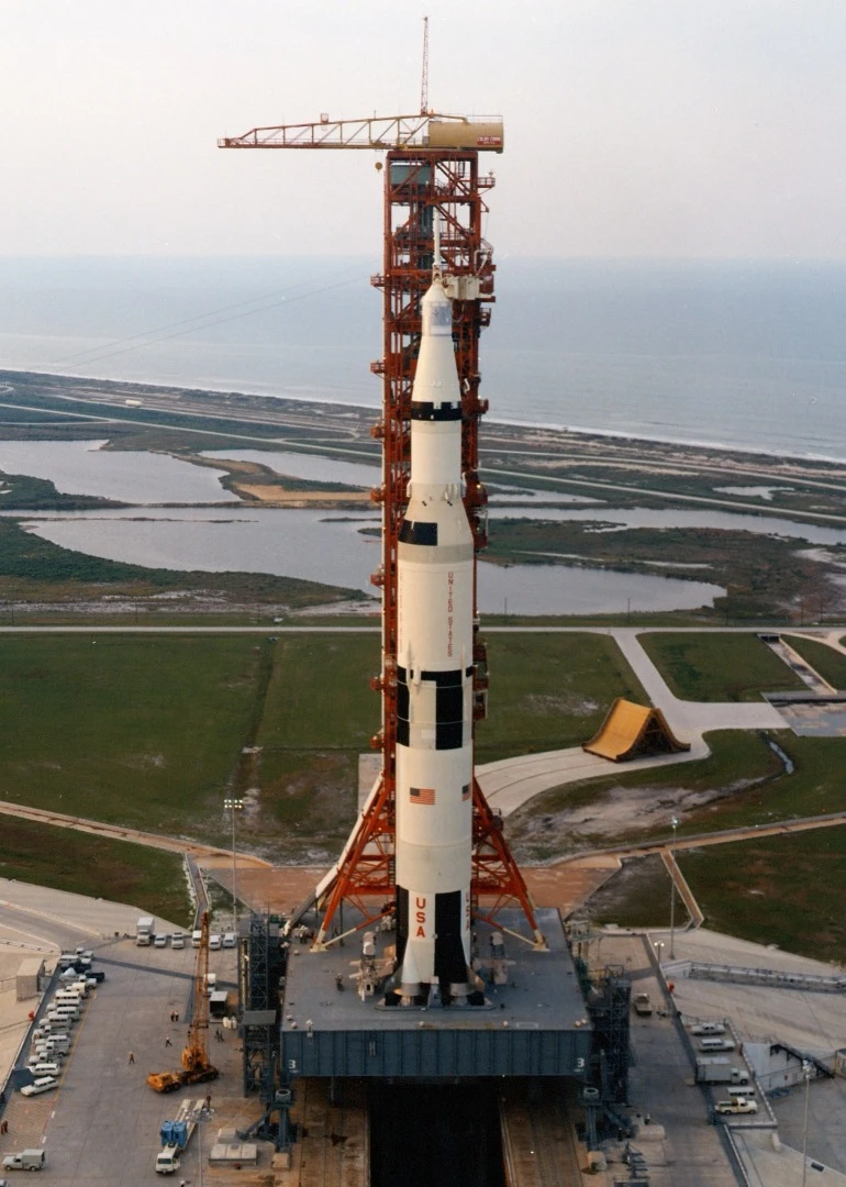 Saturn V being rolled out