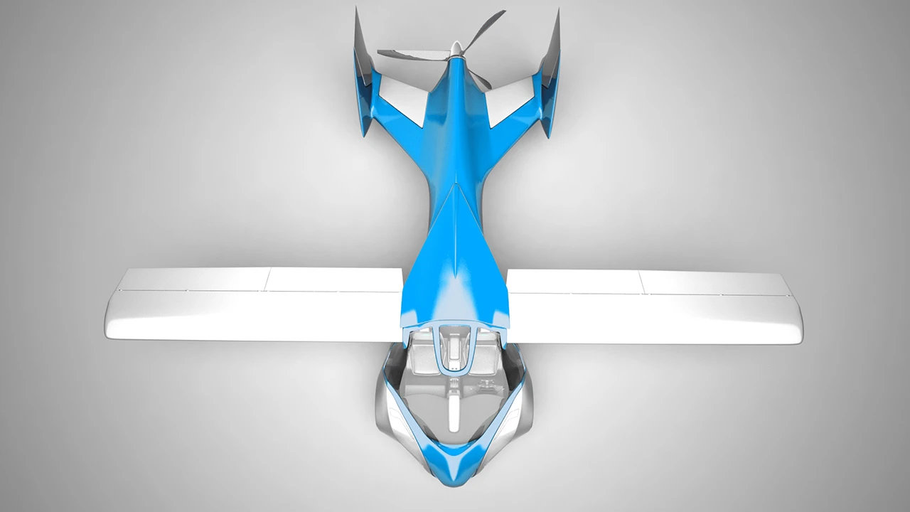 An overhead view of the flying car shows the sleek lines and square wings (Photo: Aeromobil)