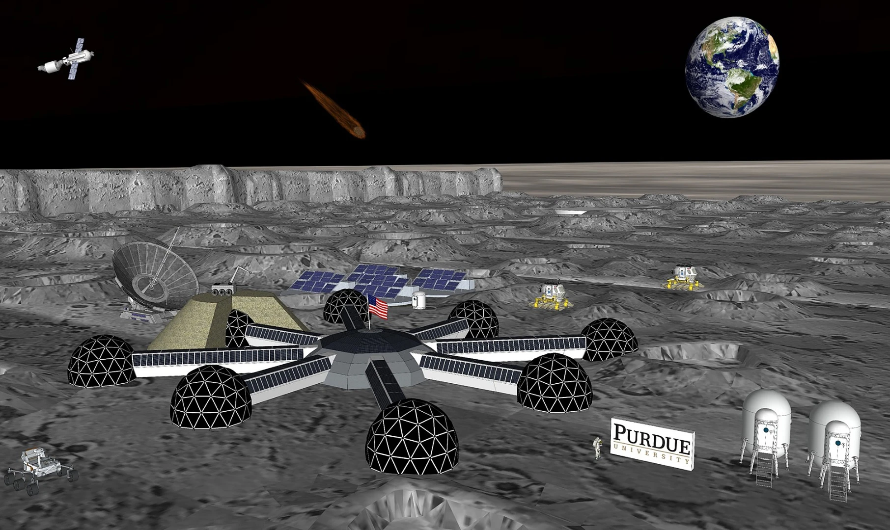 Members of Purdue University’s new Resilient ExtraTerrestrial Habitats Institute are studying the hurdles in building habitats like this on the Moon or Mars
