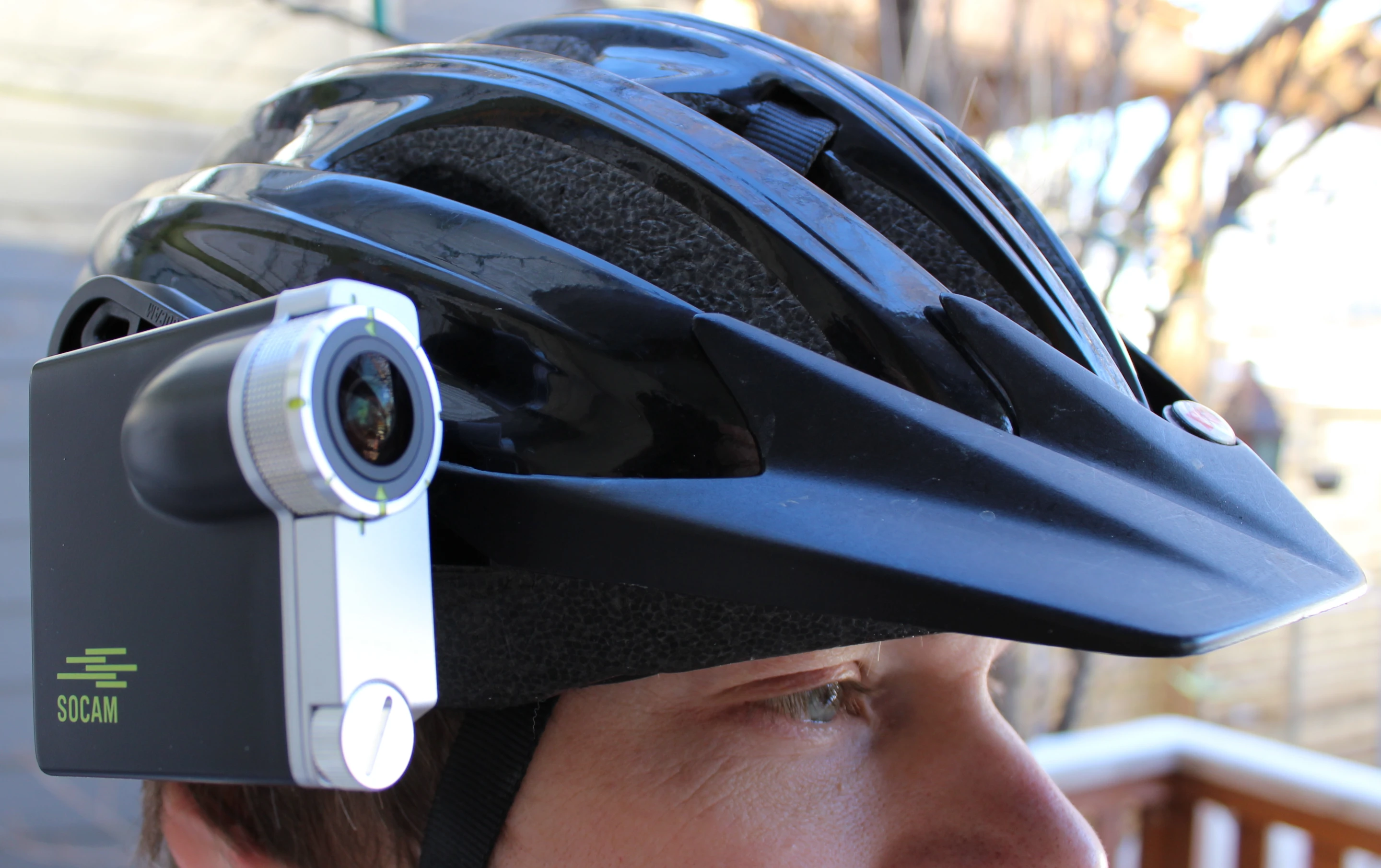 The Socam has a lower profile than cameras such as the GoPro Hero