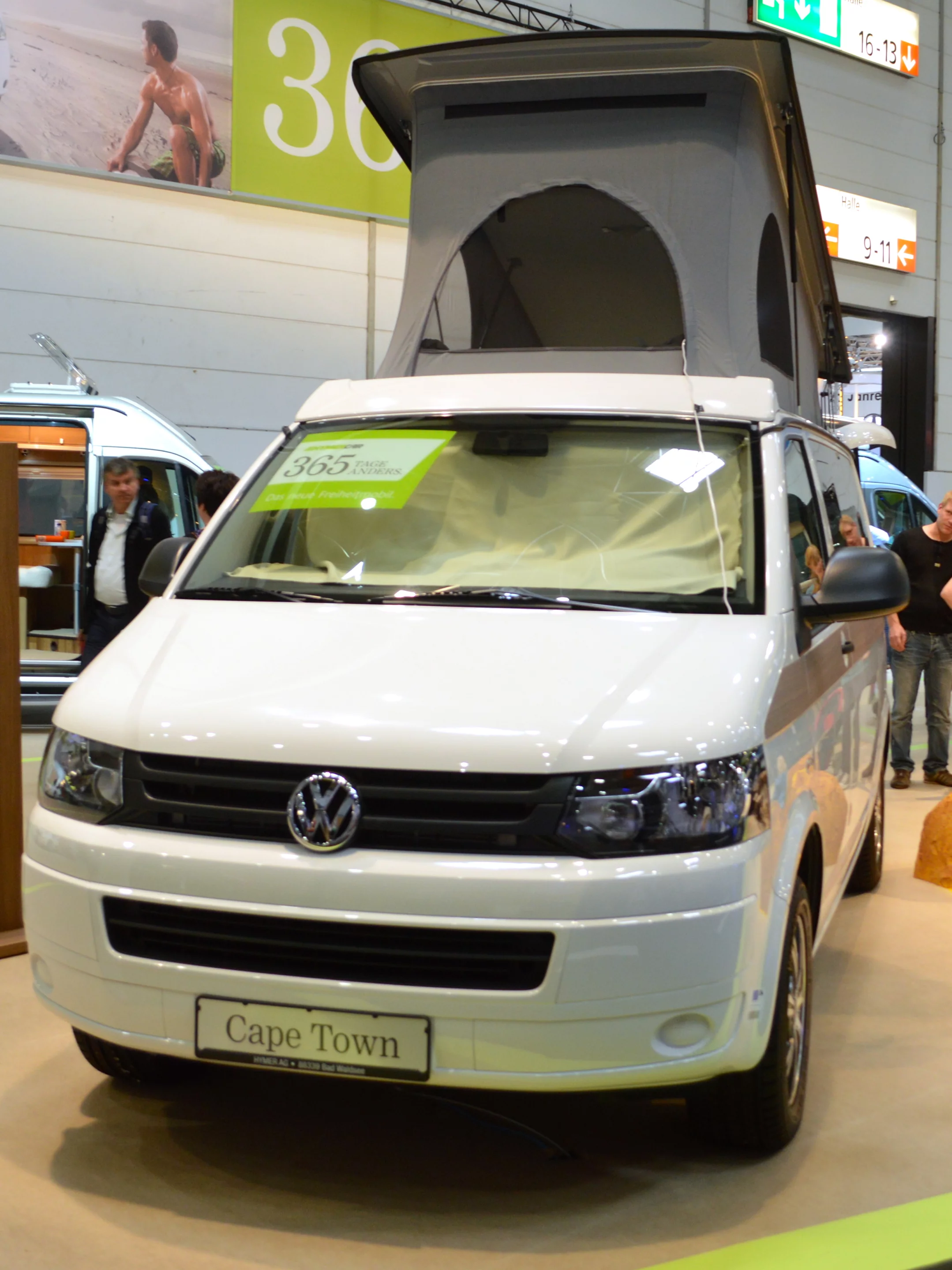 The HymerCar Cape Town has a pop-up roof tent