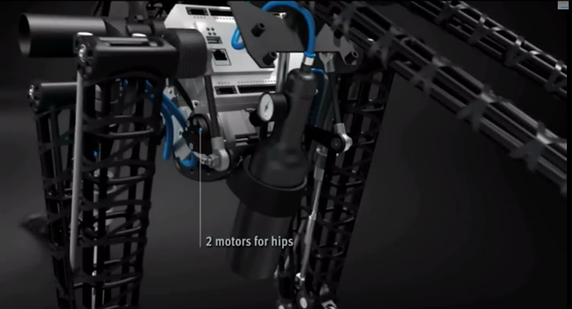 Two motors are used for hip actuation (Image: Festo)