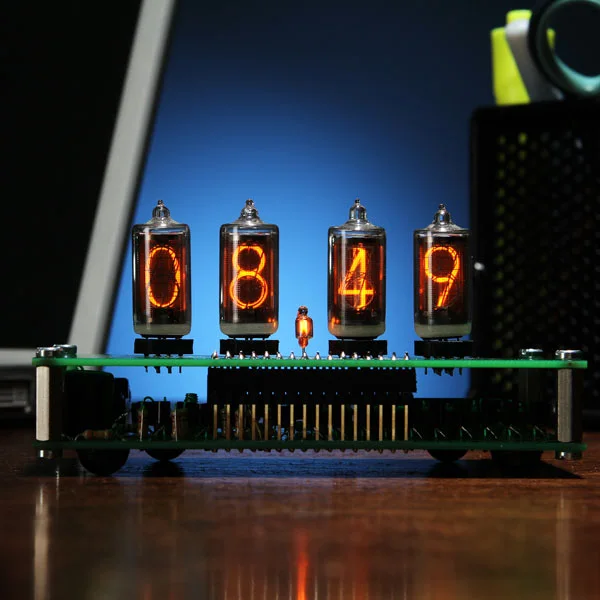 ThinkGeek’s DIY Nixie Tube Desk Clock kit lets electronics tinkerers build their own retro/modern timepiece