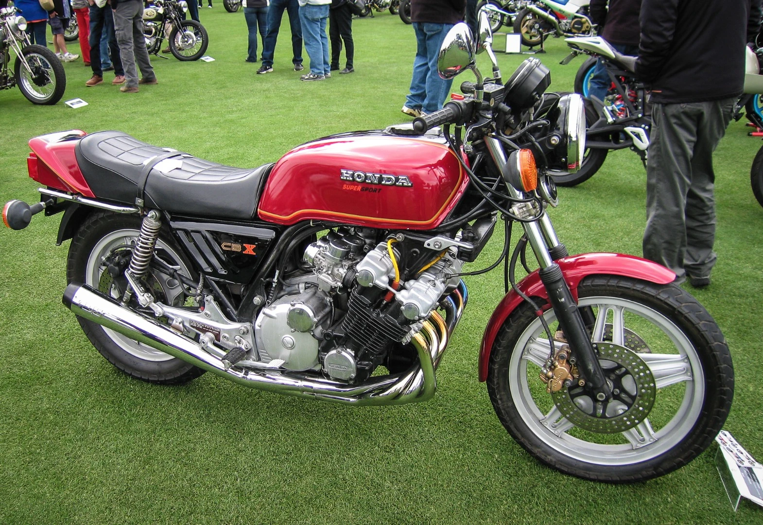 A Honda CBX and its massive six-cylinder engine at the Quail Motorcycle Gathering