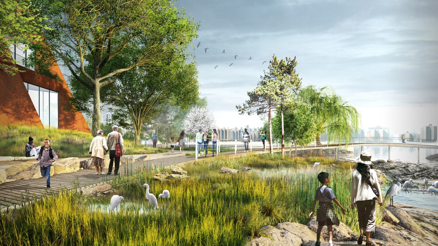 The River Street Waterfront Masterplan will include multiple walkways, as well as nature areas and parks