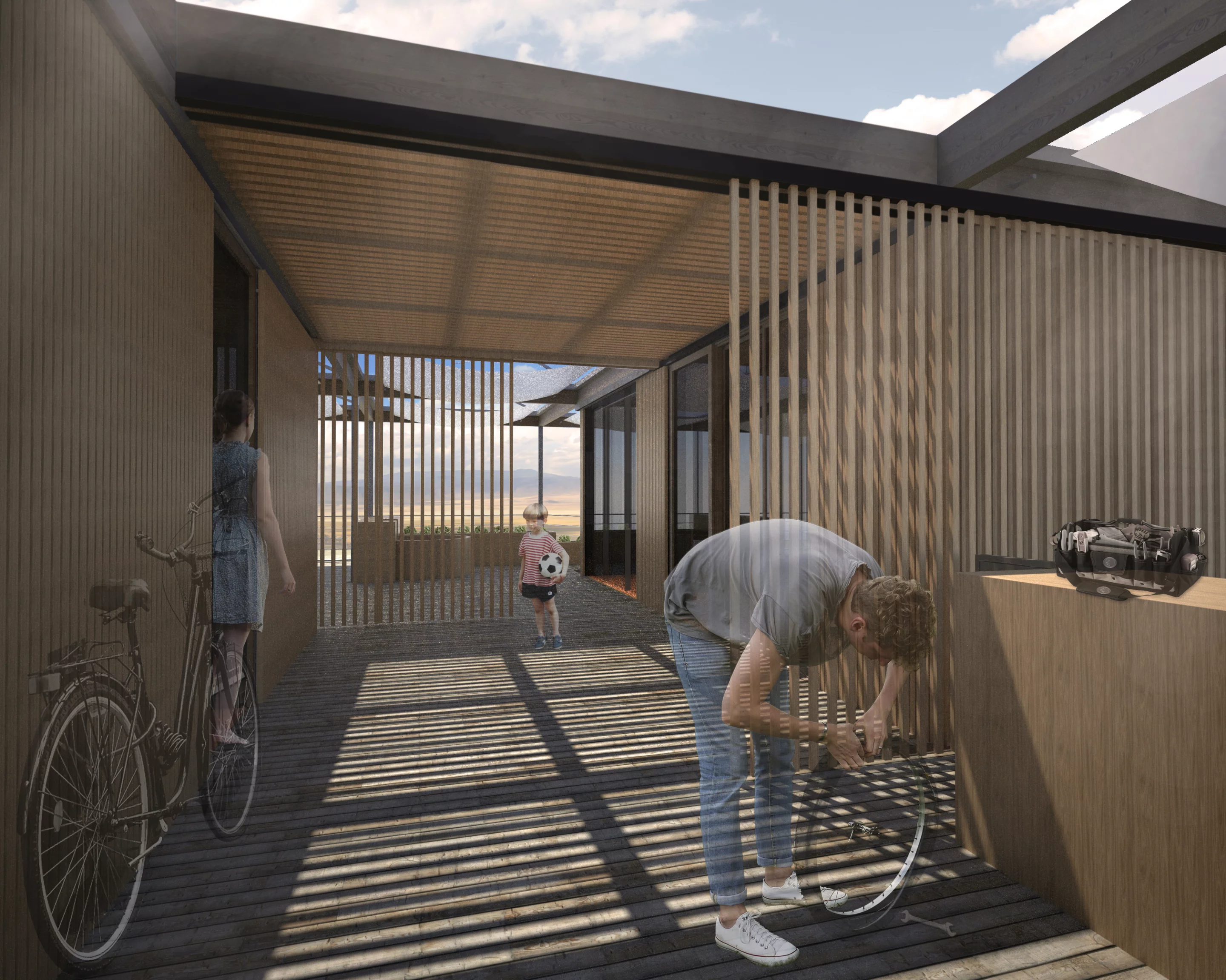 NexusHaus currently comprises a couple of equally-proportioned connected modules, which combine to a total floorspace of roughly 74 sq m (800 sq ft)