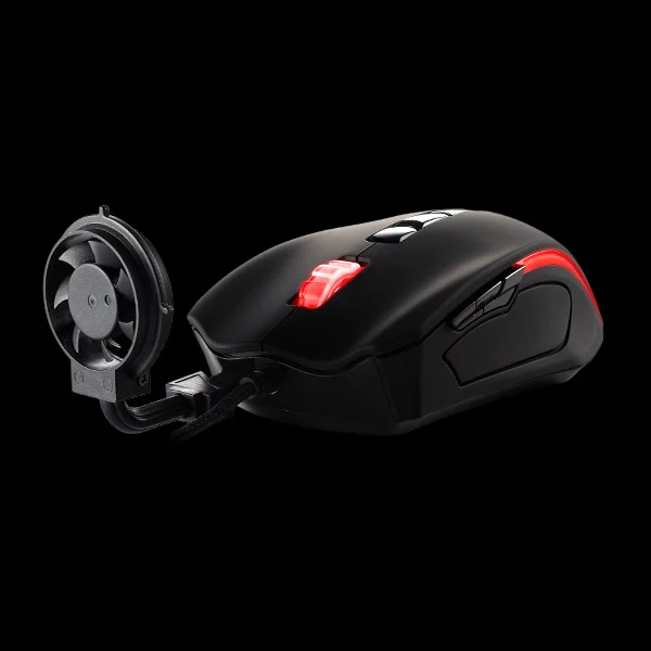 The Black Element Cyclone mouse is the first gaming mouse to feature a detachable fan that cools the user's hand to keep it from sweating