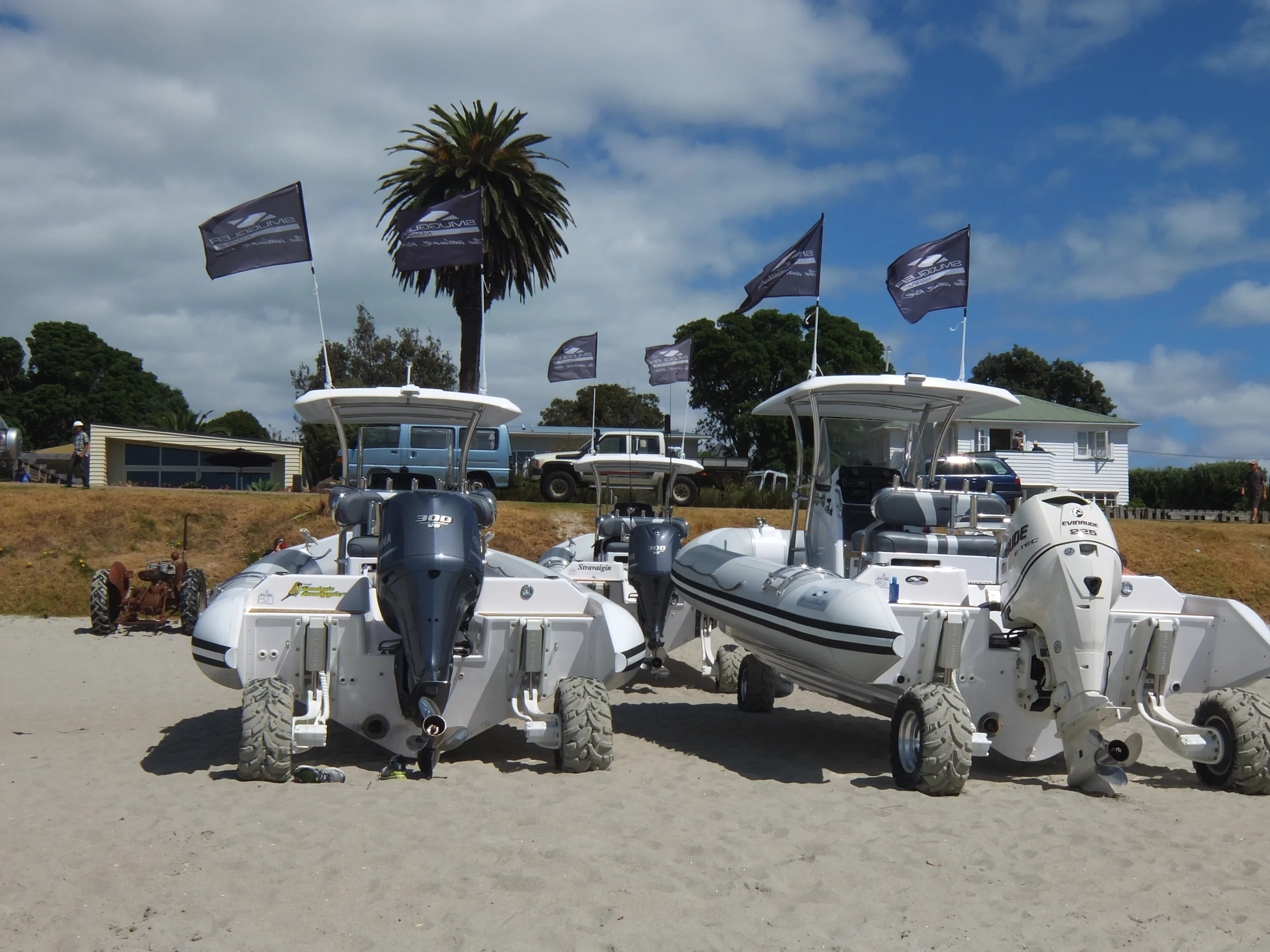 New Zealand's Smuggler Marine has also licensed the Powered by Sealegs system, having married its Strata 750 center-console RIB with the Sealegs system to create a high-performance composite amphibious vessel