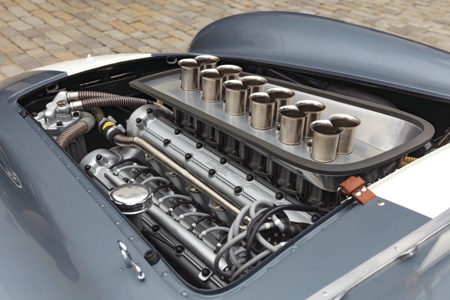 The Ferrari 335S Spider is the ultimate development of the front-engined Ferrari Sports racing Spyder.
