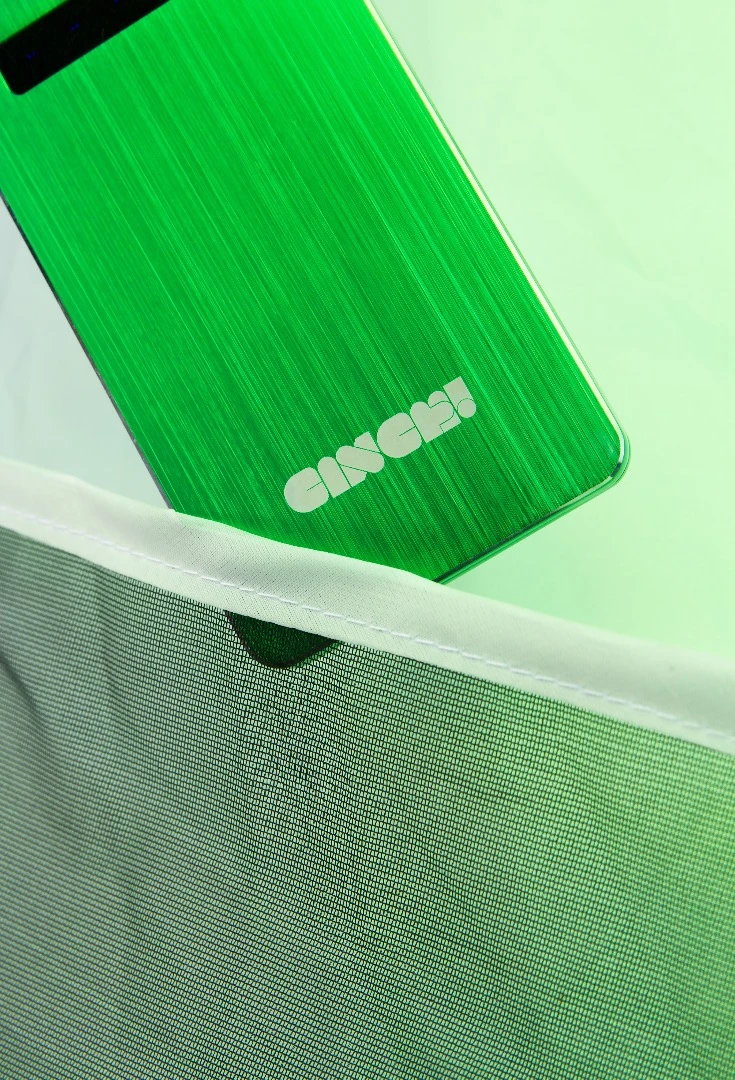 The small battery in the solar power pack fits neatly in an interior pocket