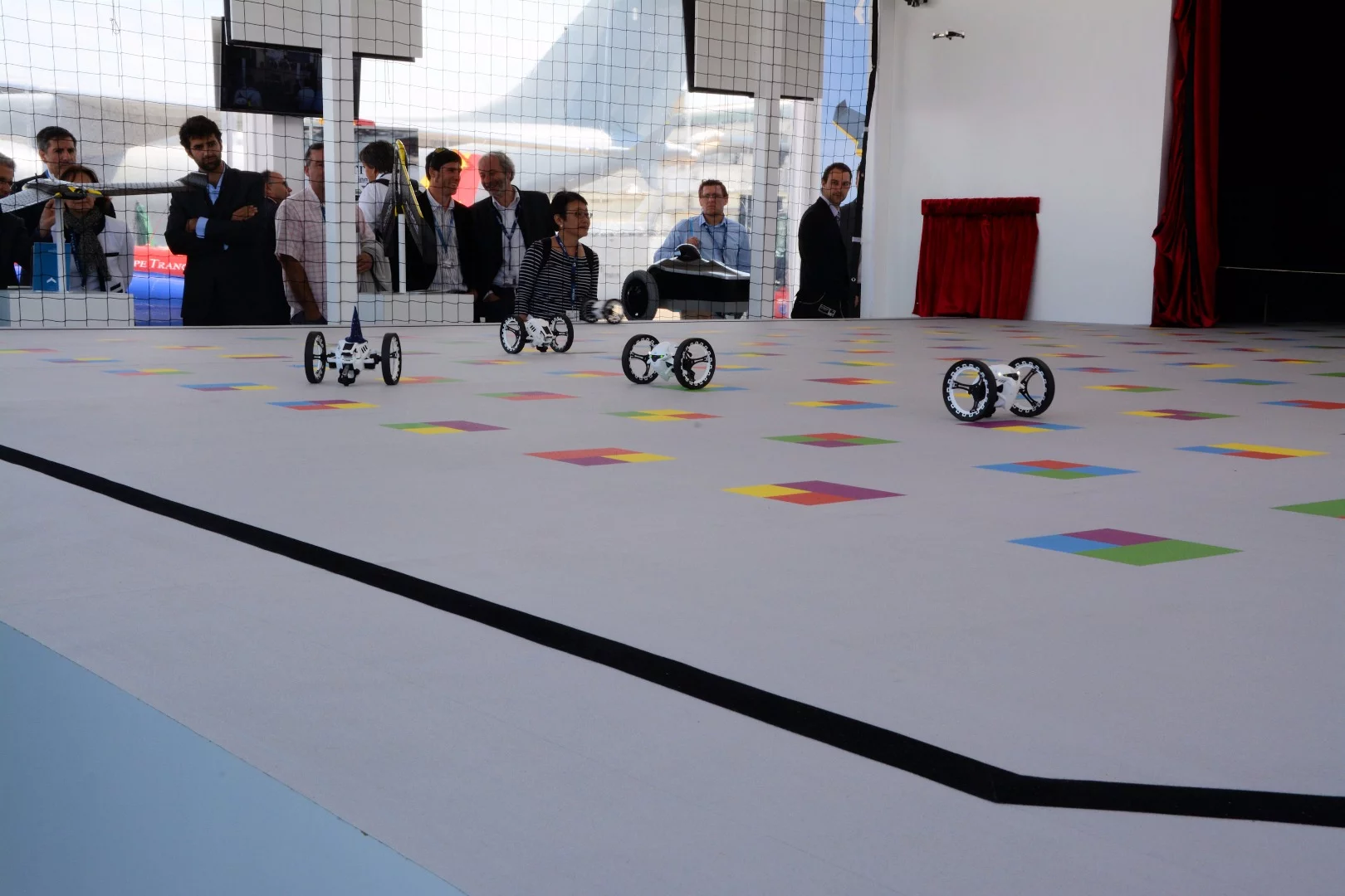 Jumping Sumos and tiny minidrones dance for the assembled crowds