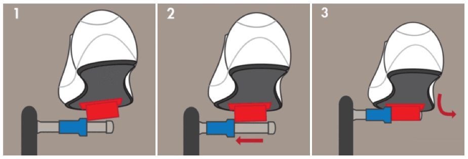 A diagram illustrating how the Ultralite cleat engages the pedal