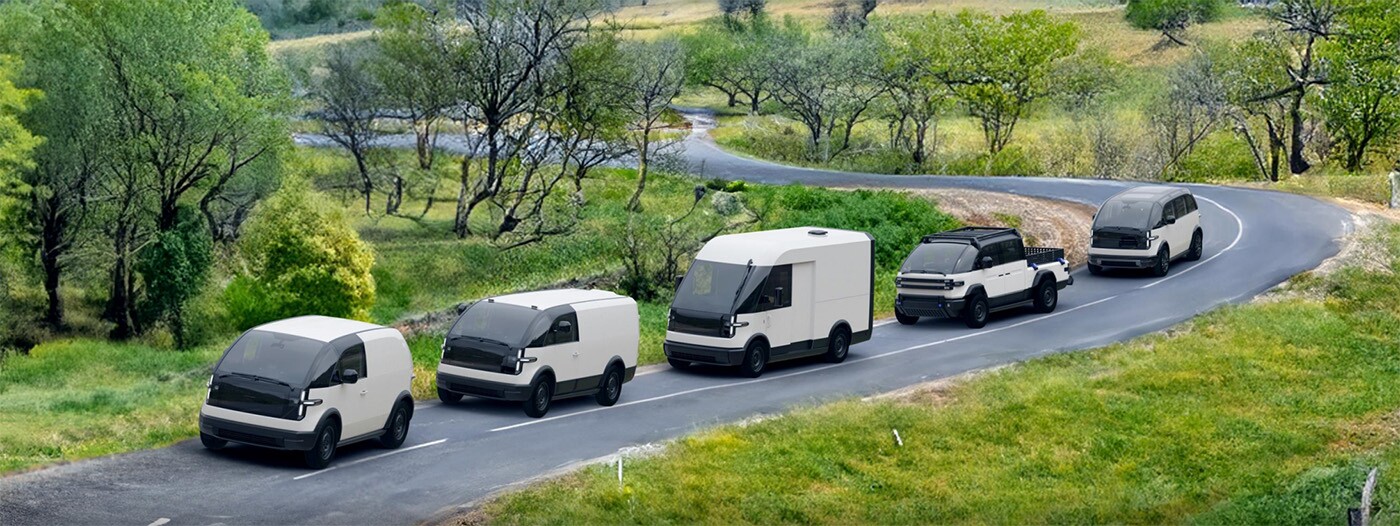 Canoo has developed a range of models for lifestyle and commercial uses