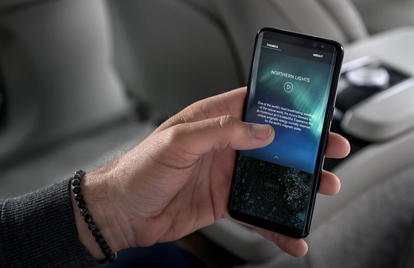Ambience occupants can select from seven different themes using a smartphone app