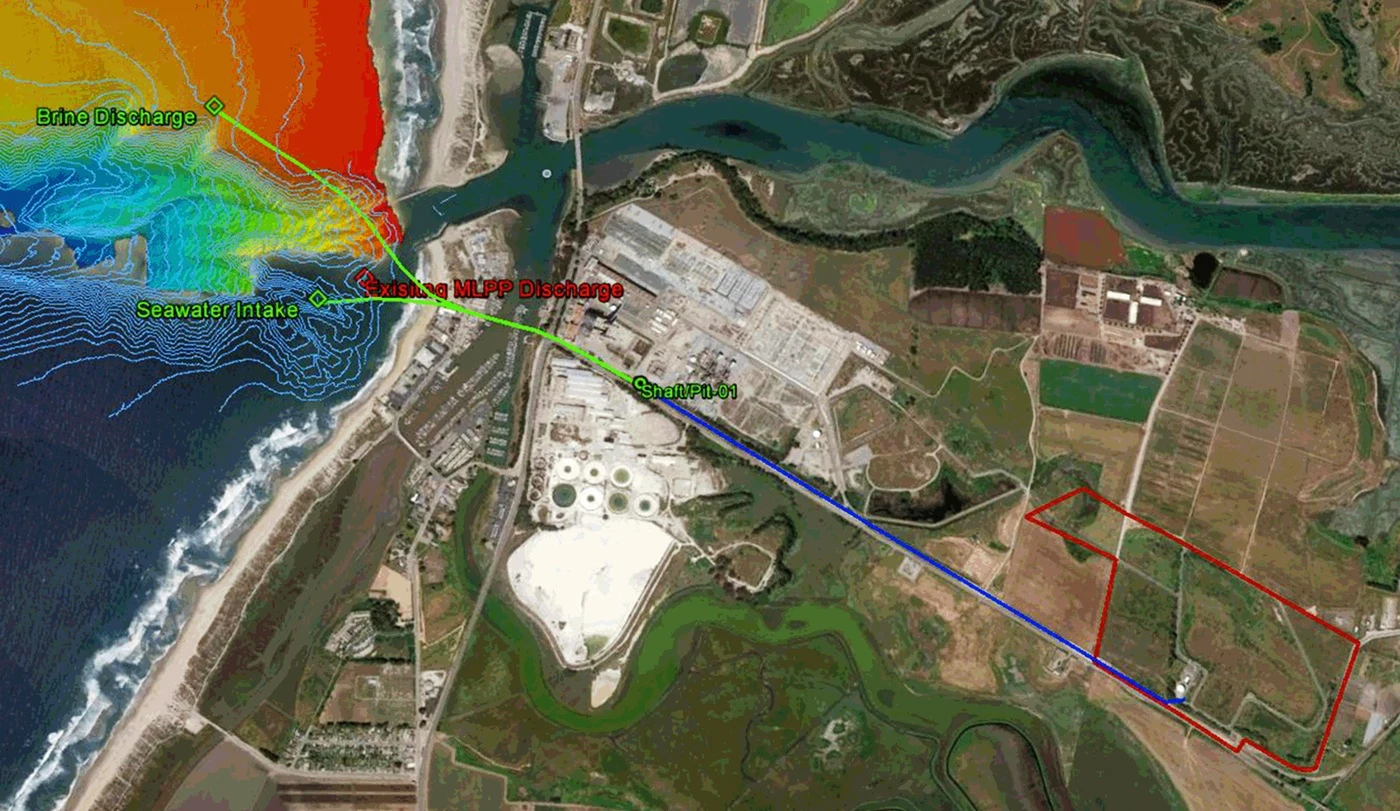 Map of proposed Deep Water Desal desalination plant