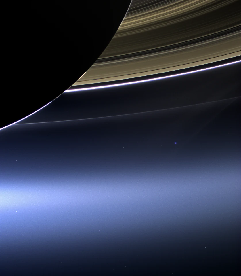 Another shot of Earth by Cassini through Saturn's rings