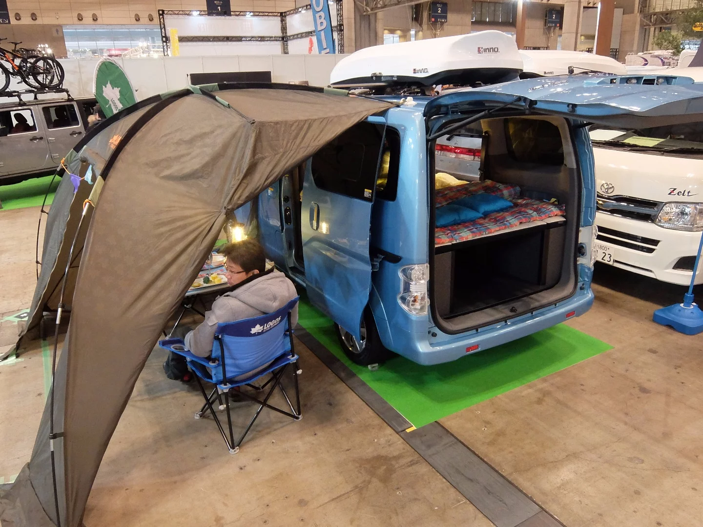 A camper based on the Nissan e-N200 electric van – powering any outdoor electrical device is not a problem