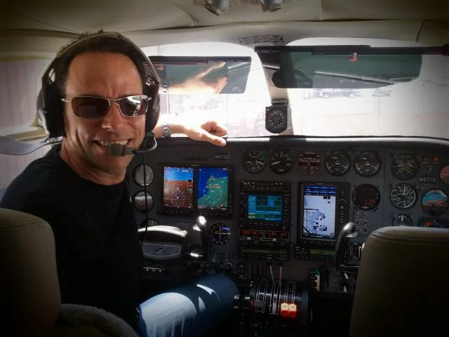 Chip Yates gets in some air miles flying a Cessna Twin 340 to the the US Navy base at China Lake