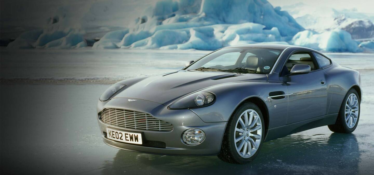 James Bond returned to driving Aston Martins after a break of 15 years when Pierce Brosnan's '007' got behind the wheel of a 2002 V12 Vanquish supercar for the 2002 Bond film Die Another Day. Aston Martin supplied three finished 2002 V12 Vanquish cars - chassis numbers '172', '173' and '174' - to become 'hero' cars which would be used for all the close-ups of Pierce Brosnan as James Bond. This car is chassis number '172', the main 'hero' car. Owned by Aston Martin and never registered, it became the Vanquish out of the three production versions supplied that was used for most of the close-up shots. Whenever Bond is seen in the film near to, or sitting in, a Vanquish, that car is more likely to be '172'. It was sold by Bonhams in London in May, 2003 for GBP£210,500 (US$221,921)