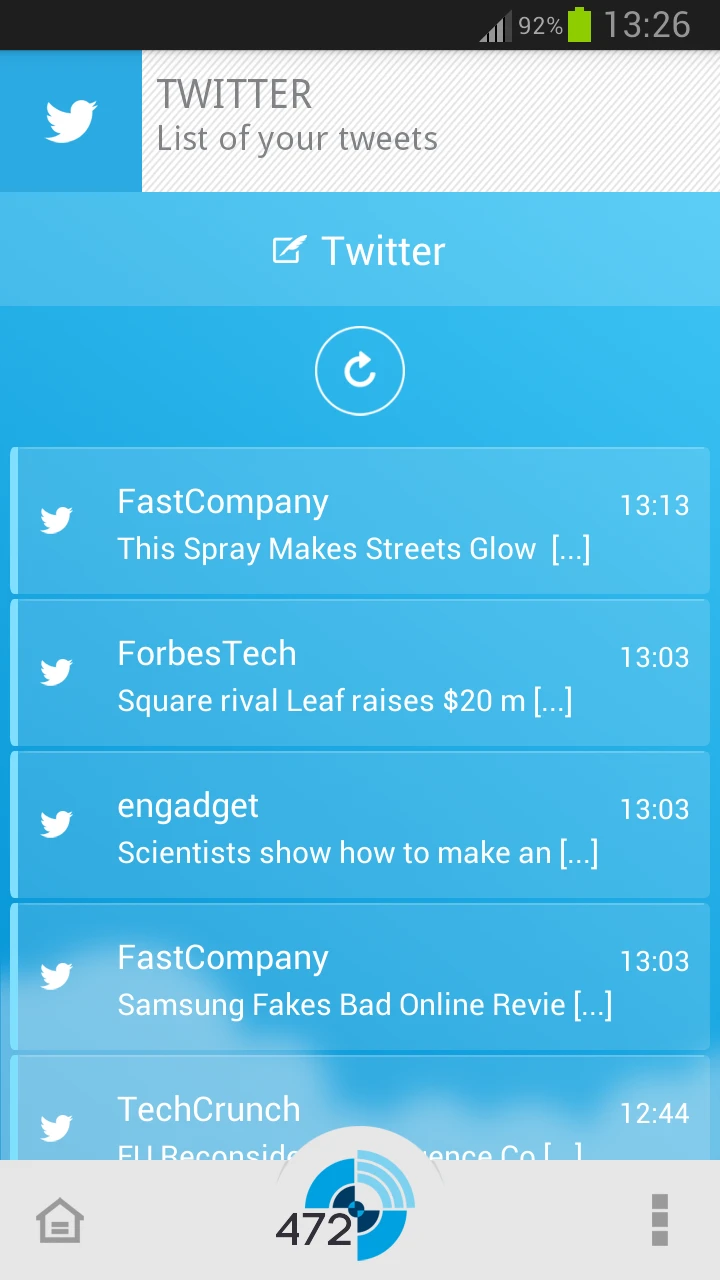 Be-Bound's Twitter functionality
