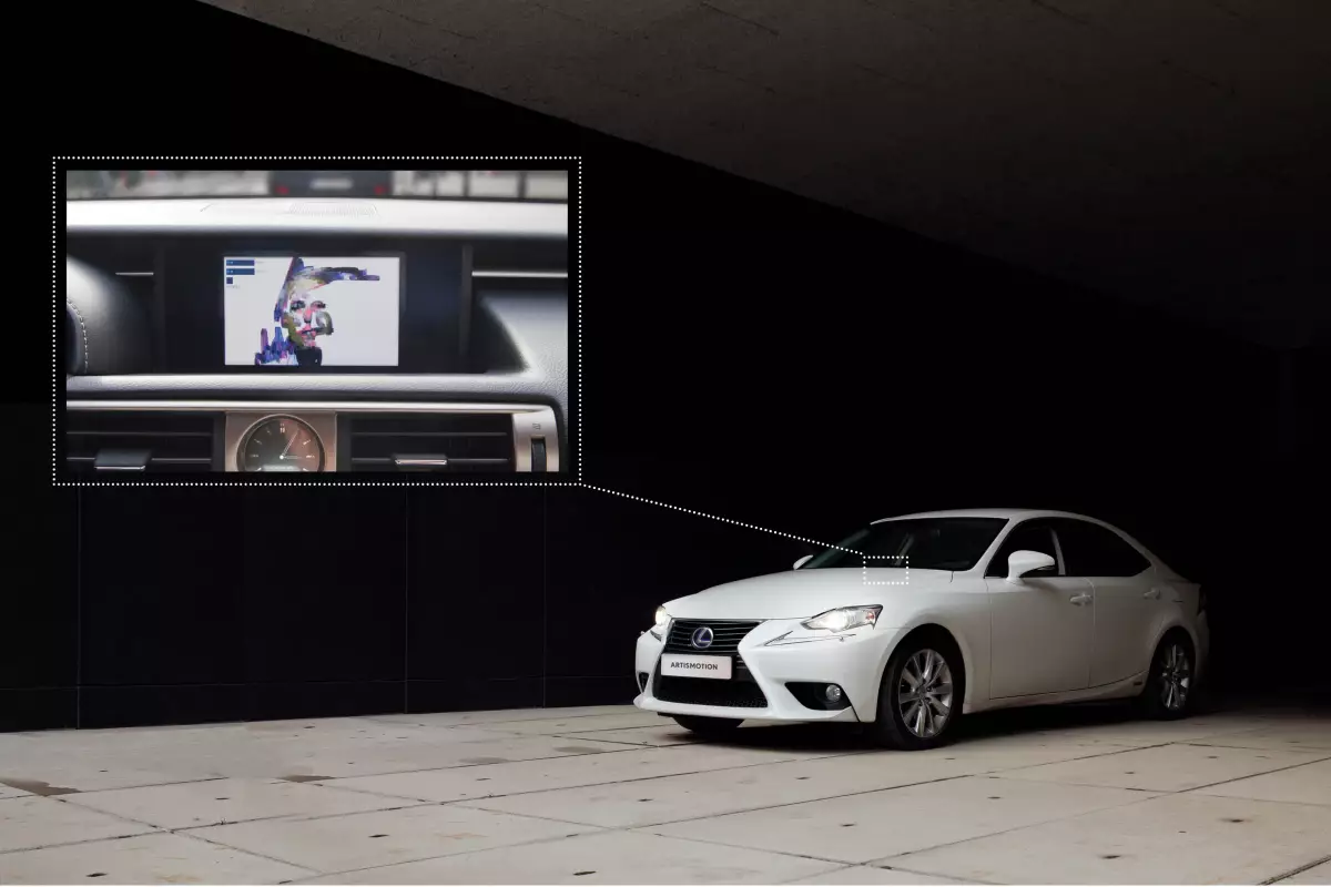 Art is Motion is installed in a Lexus IS 300h sedan