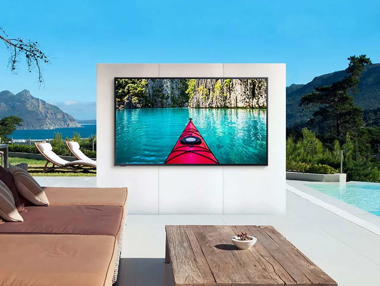 The 85-inch Class Terrace TV comes with IP56 water- and dust-resistance, along with protection from direct sunlight and heat
