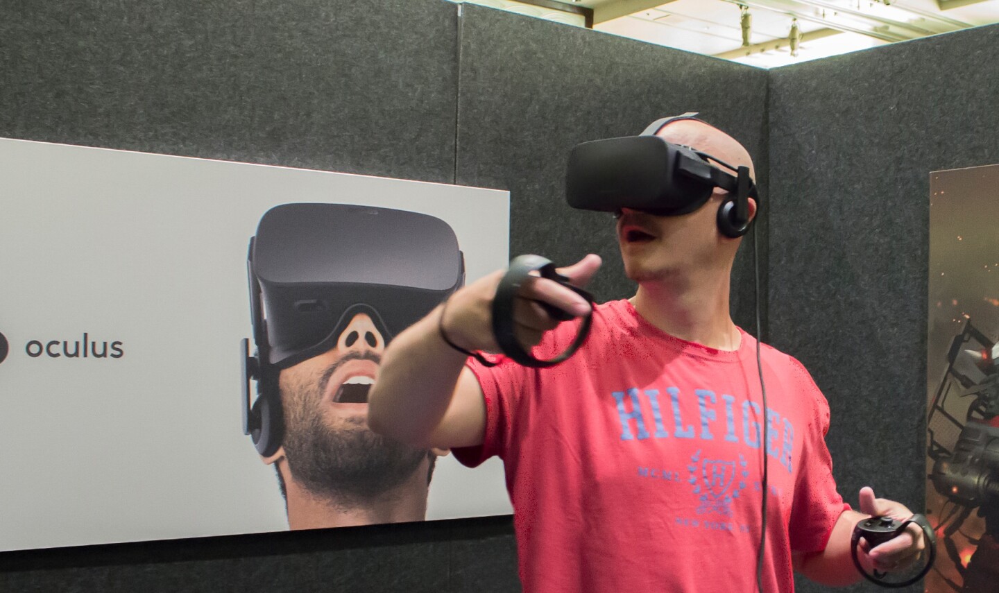 Playing with an Oculus Touch prototype at last year's Oculus developer conference