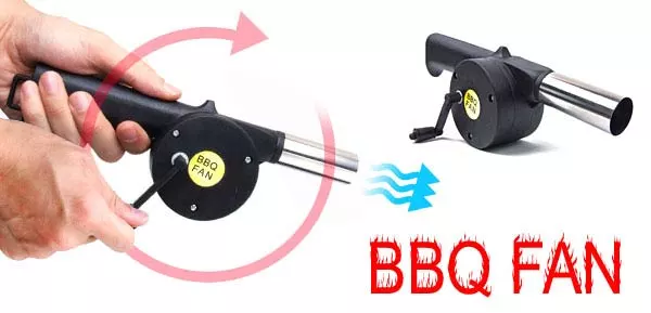 The Barbecue Hand Crank produces a stream of air at the turn of a handle