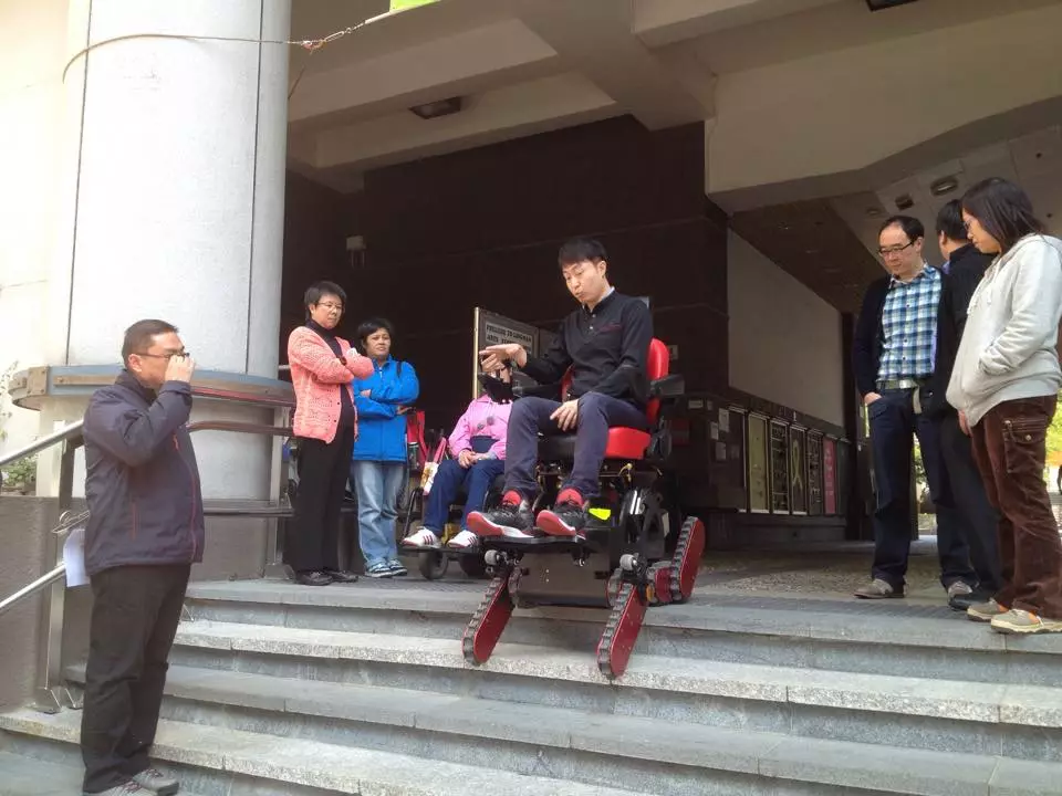 B-Free Chair heading down a staircase