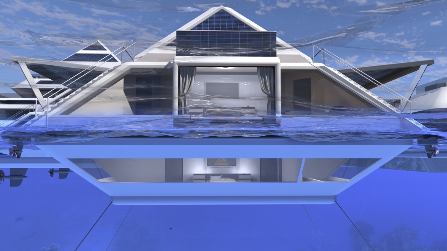 A Waya housing unit with underwater bedroom
