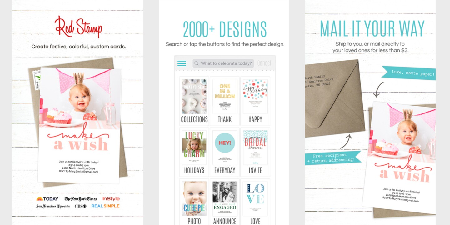 The Red Stamp app will get your custom holiday greetings on their way to loved ones in minutes