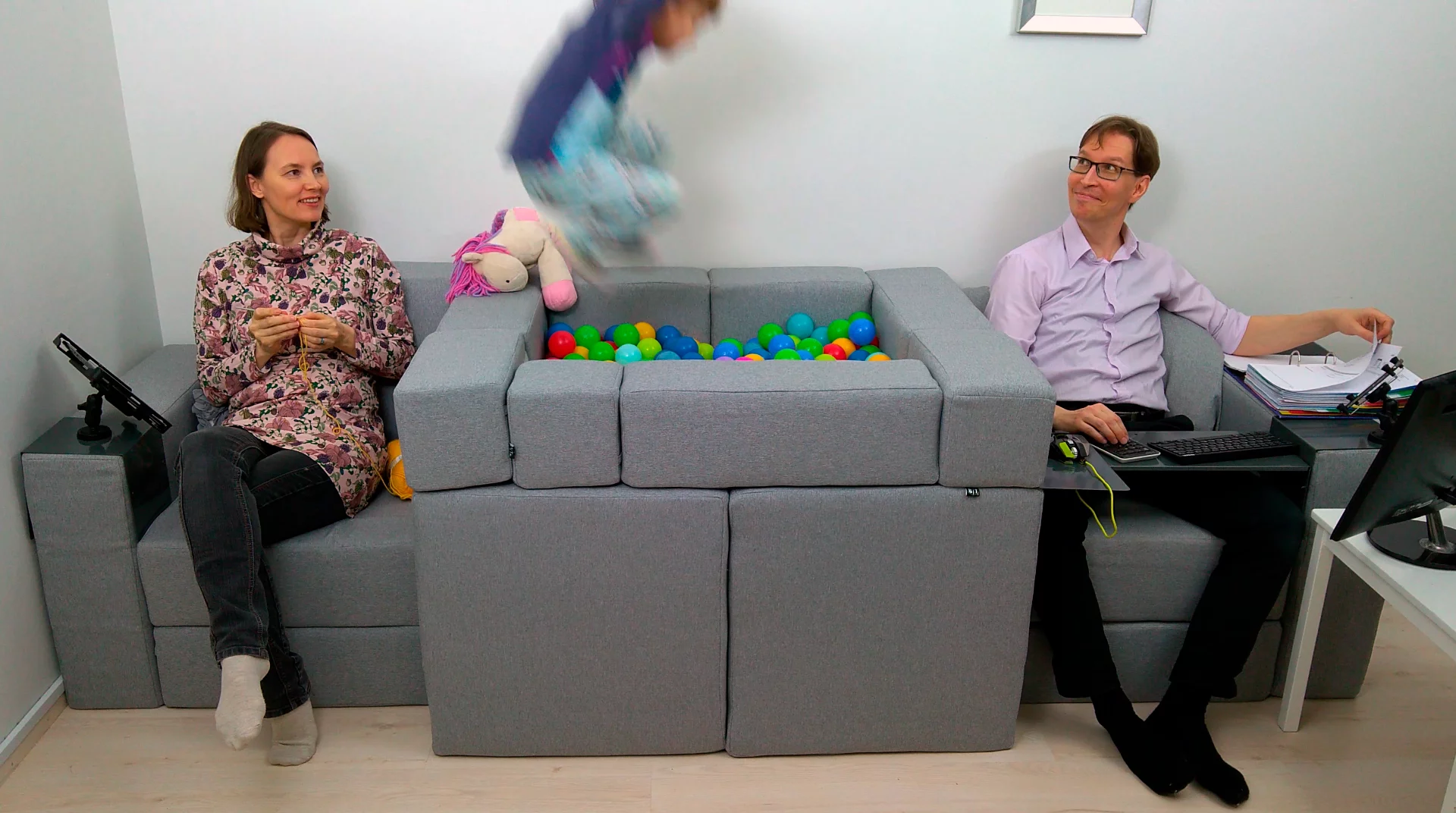 Finnish designers Sanna and Mika Myllylä from Living Spaces, have created a modular furniture concept that can transform in a matter of seconds