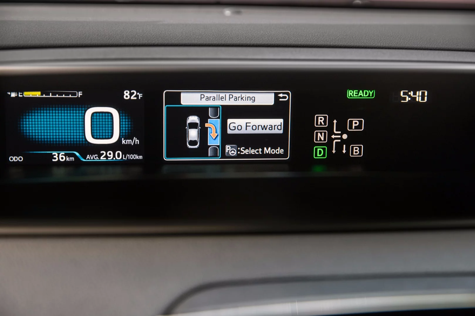 The 2016 Prius' centralized dashboard/instrument cluster remains as it was, but is now easier to read thanks to a better layout and more detailed screen