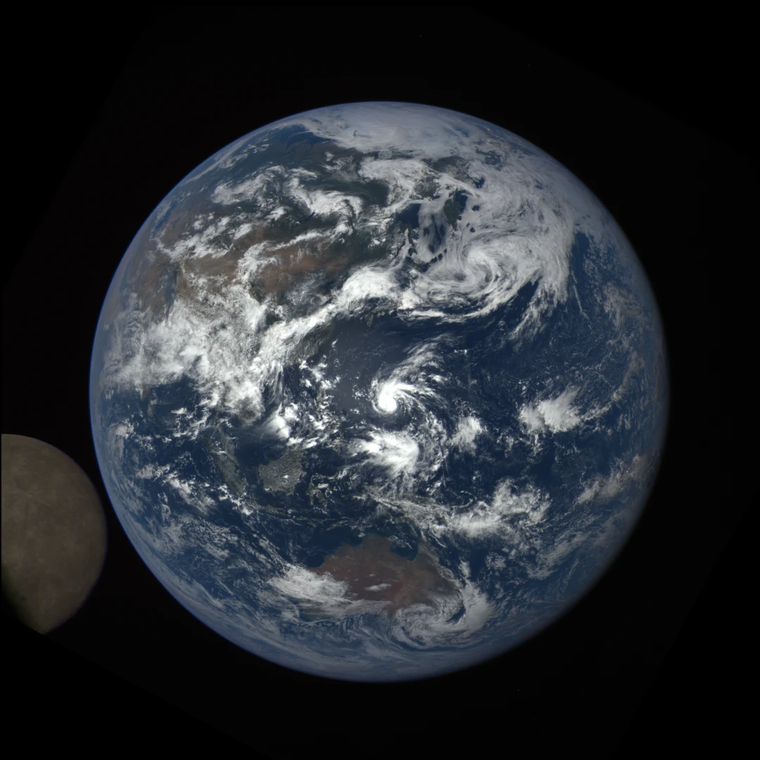 These stunning, and real, images were taken when the Moon passed between Earth and the DSCOVR imaging camera in 2016