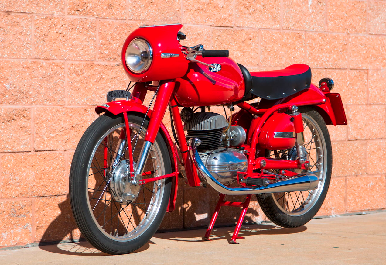 As can be seen elsewhere in this article, people wishing to utilize the Ferrari name on a motorcycle are not exactly unique. This 1955 Fratelli Ferrari 165 Roadster sold for $28,600 and another very rare Ferrari motorcycle sold for $27,500 in Vegas but they weren't from the same automotive company and legal action eventually saw the demise of the marque.The only motorcycle ever built that used the name Ferrari with Ferrari's permission features in our feature of the most expensive motorcycles ever sold. It was built in 1995 in the United Kingdom, used a bespoke 900cc four-cylinder motor, and was sold by Bonhams for $139,066 (£85,500) in 2012 at the Staffordshire Spring Sale.