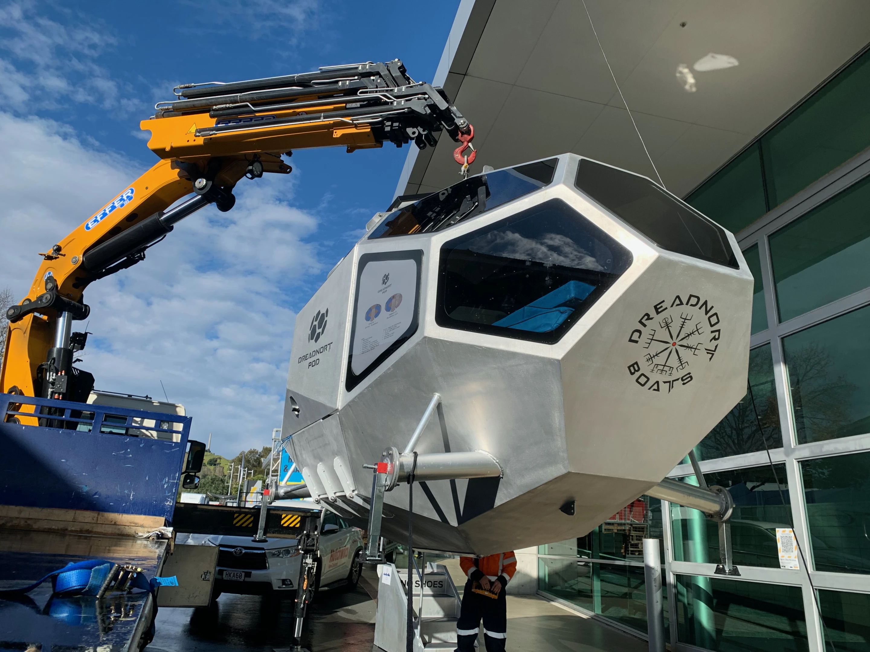 Lifting lugs on the POD's roof allow it to be hoisted by a crane or helicopter