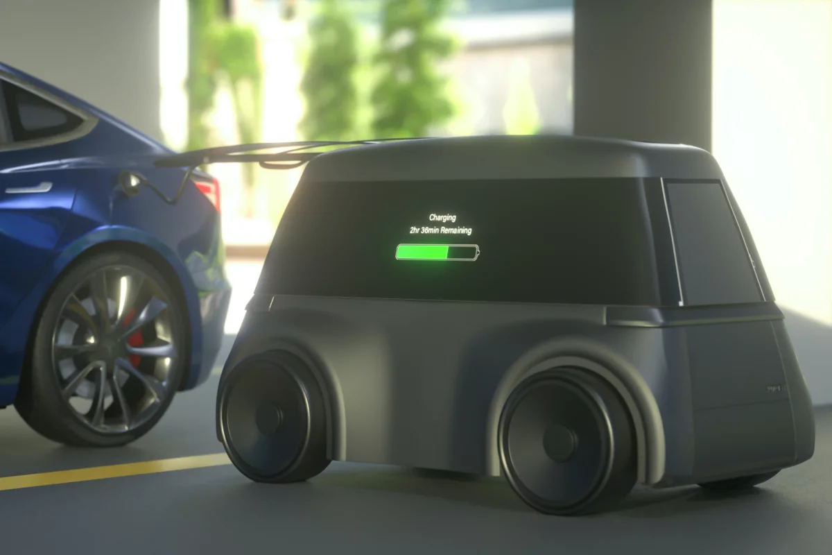 The Autev mobile robot makes any parking spot EV-friendly