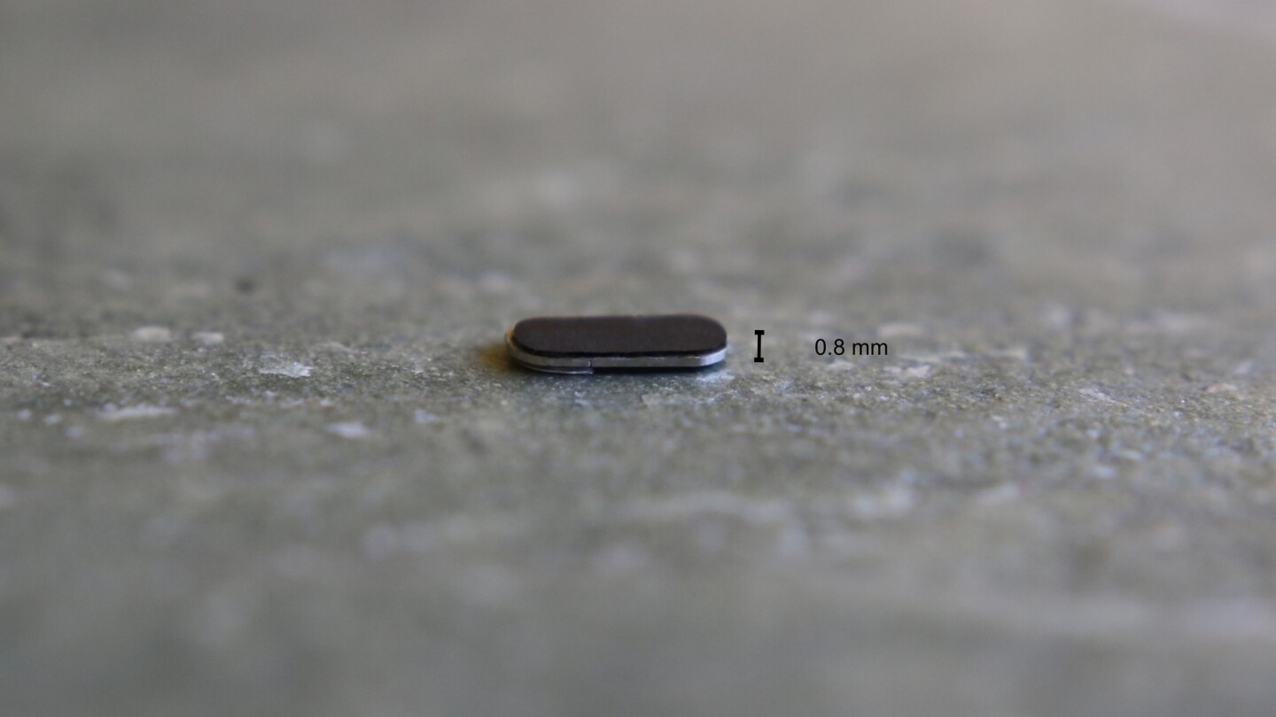 The Nope 2.0 measures 11-mm (0.43-in) long, 4.5-mm (0.18-in) wide and just 0.8-mm (0.03-in) deep