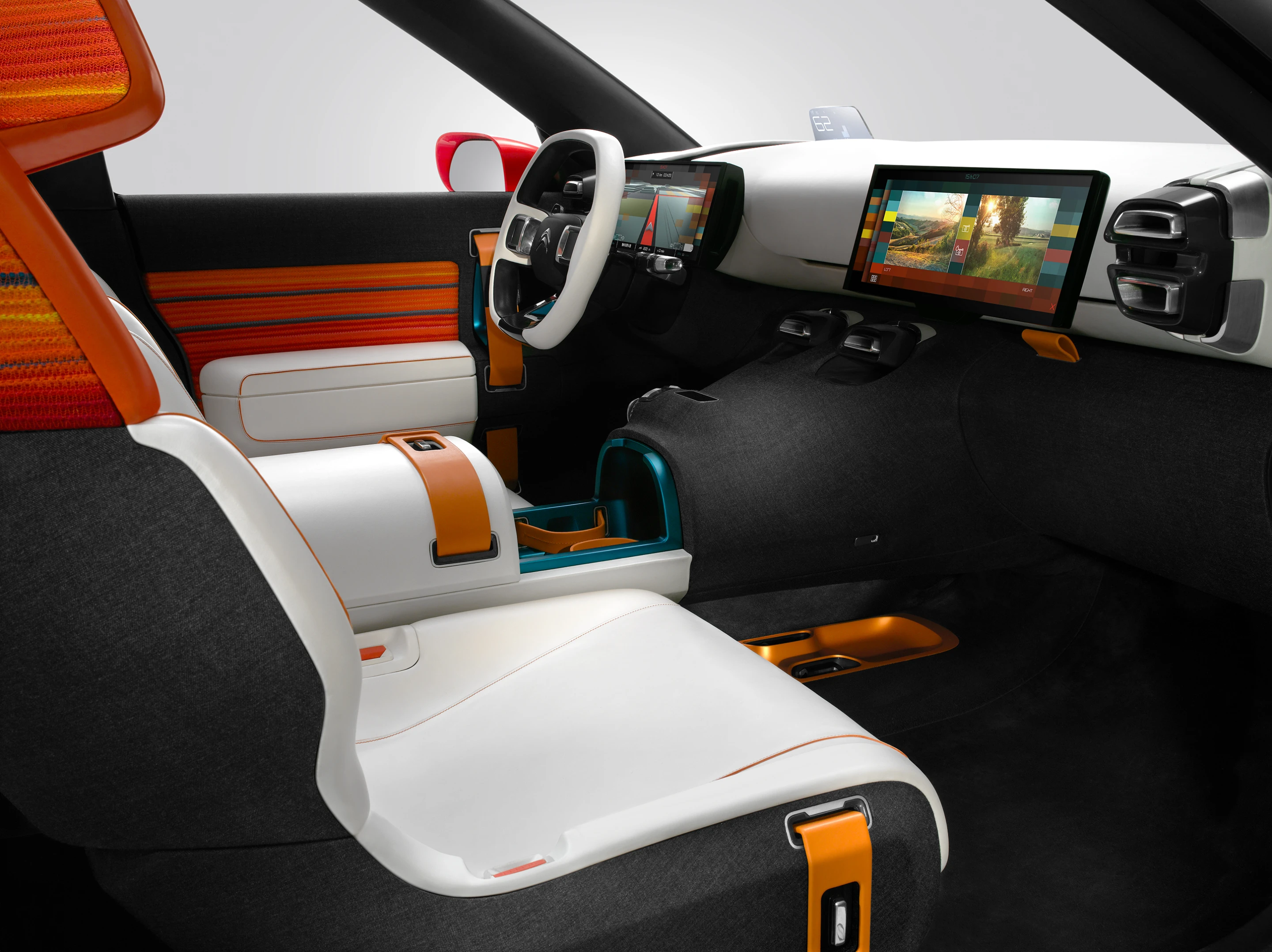 One of the highlights of the interior is the sliding 12-in display