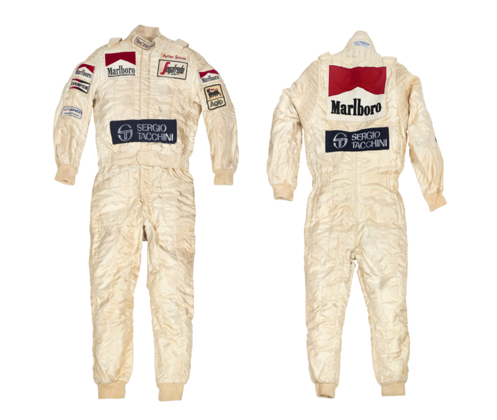 $110,372 | €97,500 | 1984 Toleman F1 Ayrton Senna F1 Race Suit | Auction Description: Artcurial