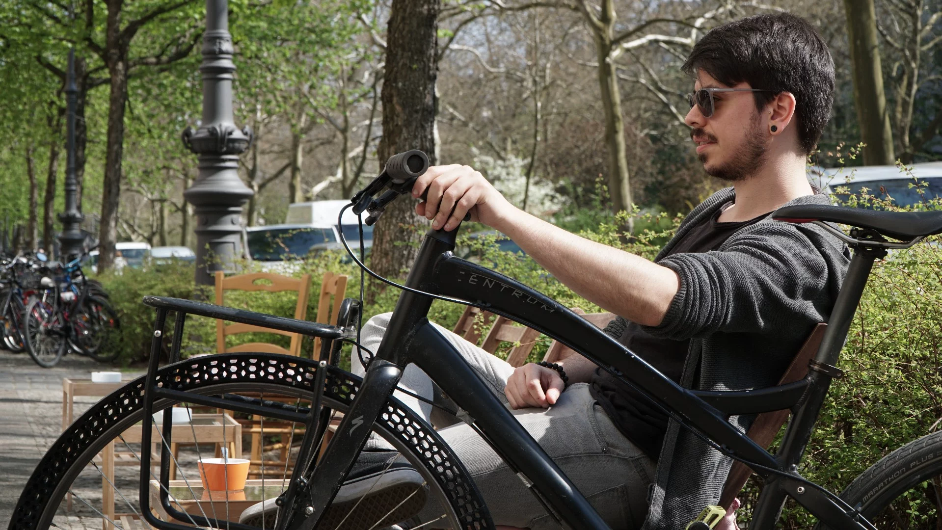 The pattern and density of the infill of the BigRep 3D-printed bicycle tire can be customized for different biking activities, such as mountain biking and road racing, or different conditions like rain or cobbled streets